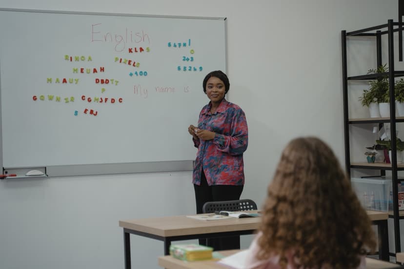 Student in a classroom